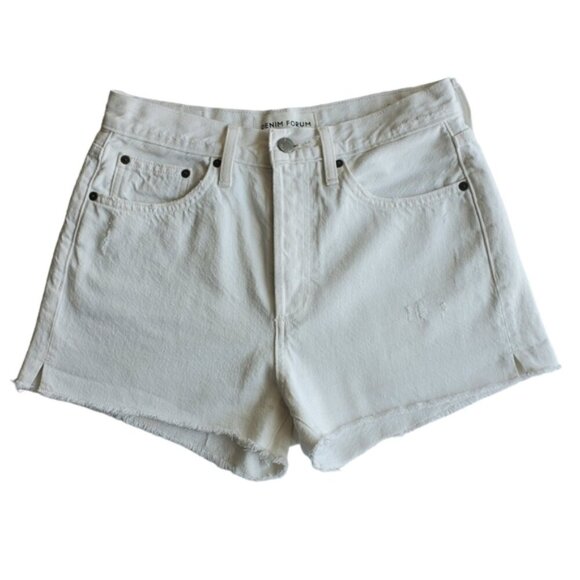 Denim Forum White The Yoko Shorts Size 27 - Picture 1 of 7